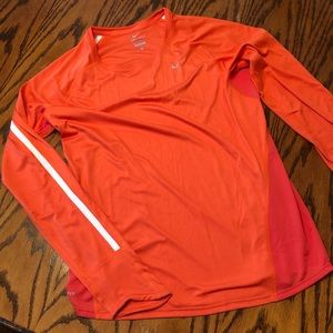Large Orange Nike Long-Sleeved Running Shirt NWT